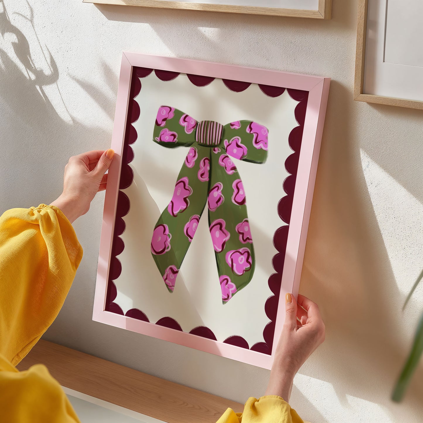 Floral Bow Kids Art Print