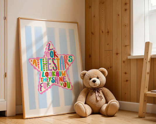 Look At The Stars / Kids Art Print