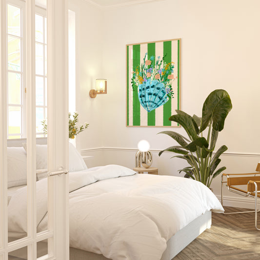 Shell & Wildflowers 3 / Coastal Art Print