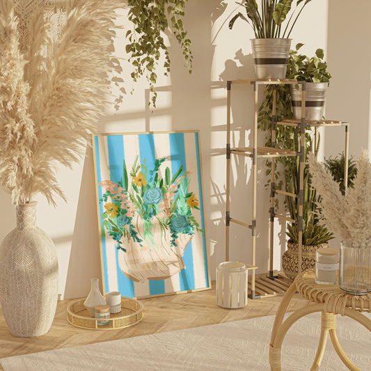 Shell & Wildflowers 2 / Coastal Art Print