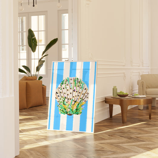 Shell & Wildflowers 1 / Coastal Art Print