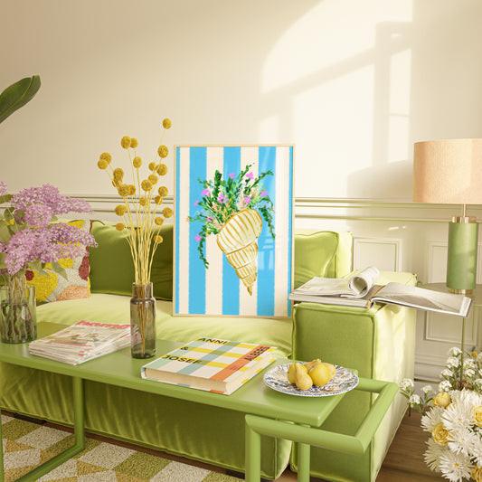 Shell & Wildflowers 5 / Coastal Art Print