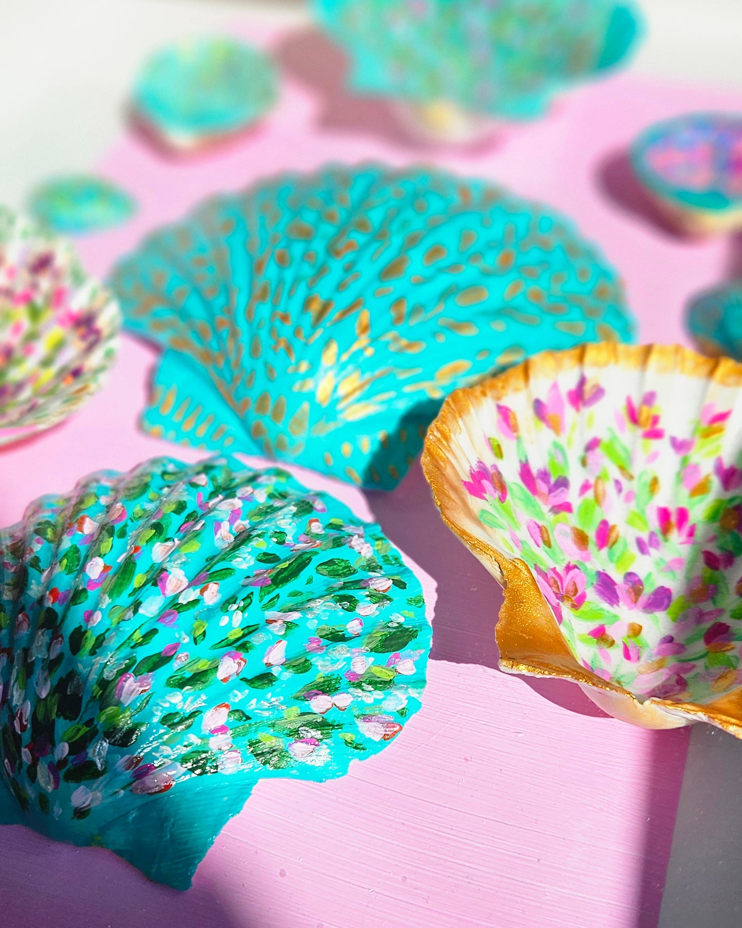 Hand Painted Shells - Coastal Pink