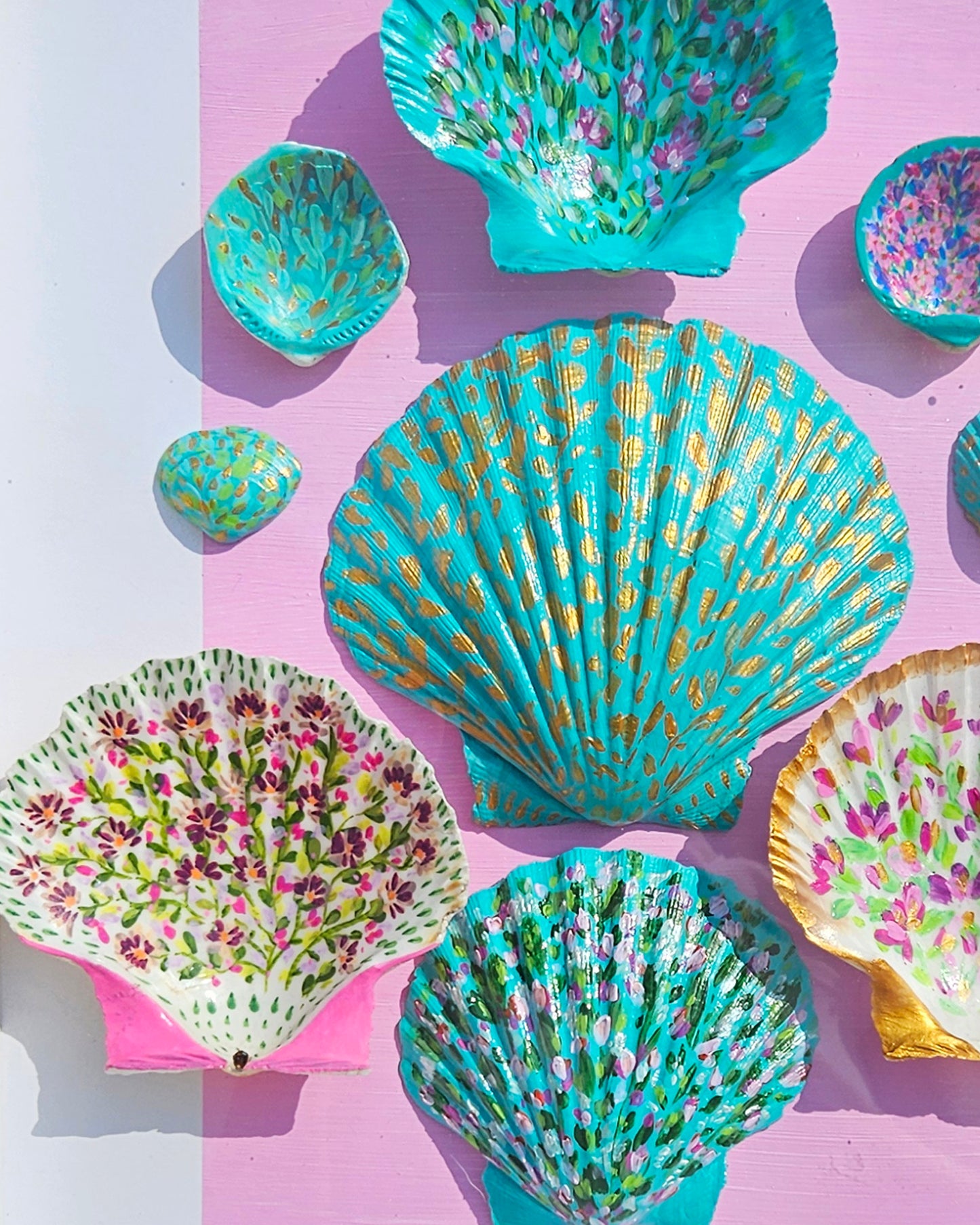 Hand Painted Shells - Coastal Pink