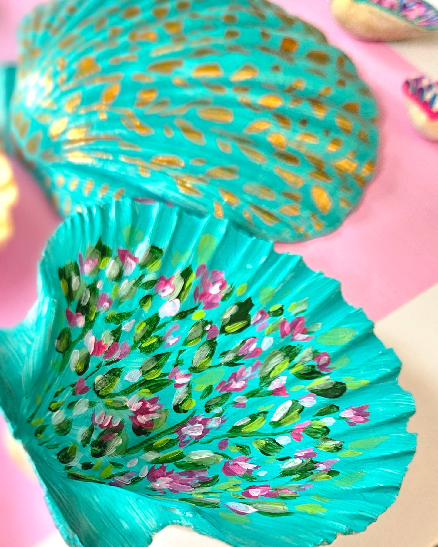 Hand Painted Shells - Coastal Pink