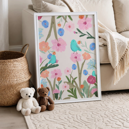 Three Little Birds / Kids Art Print