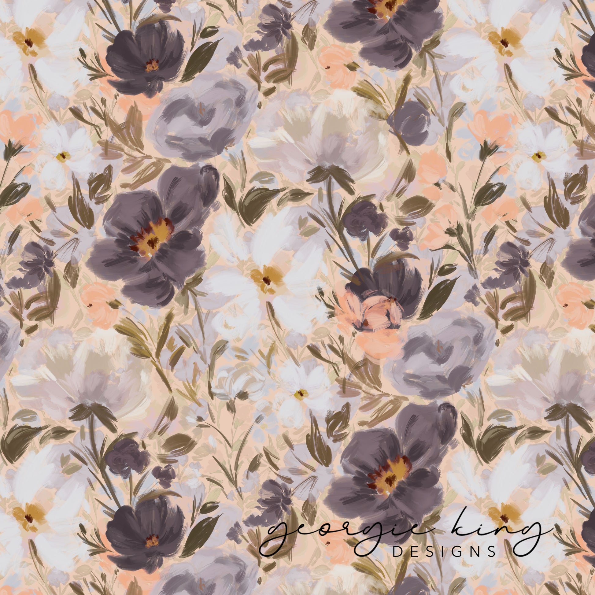 Vintage floral repeatable pattern tile