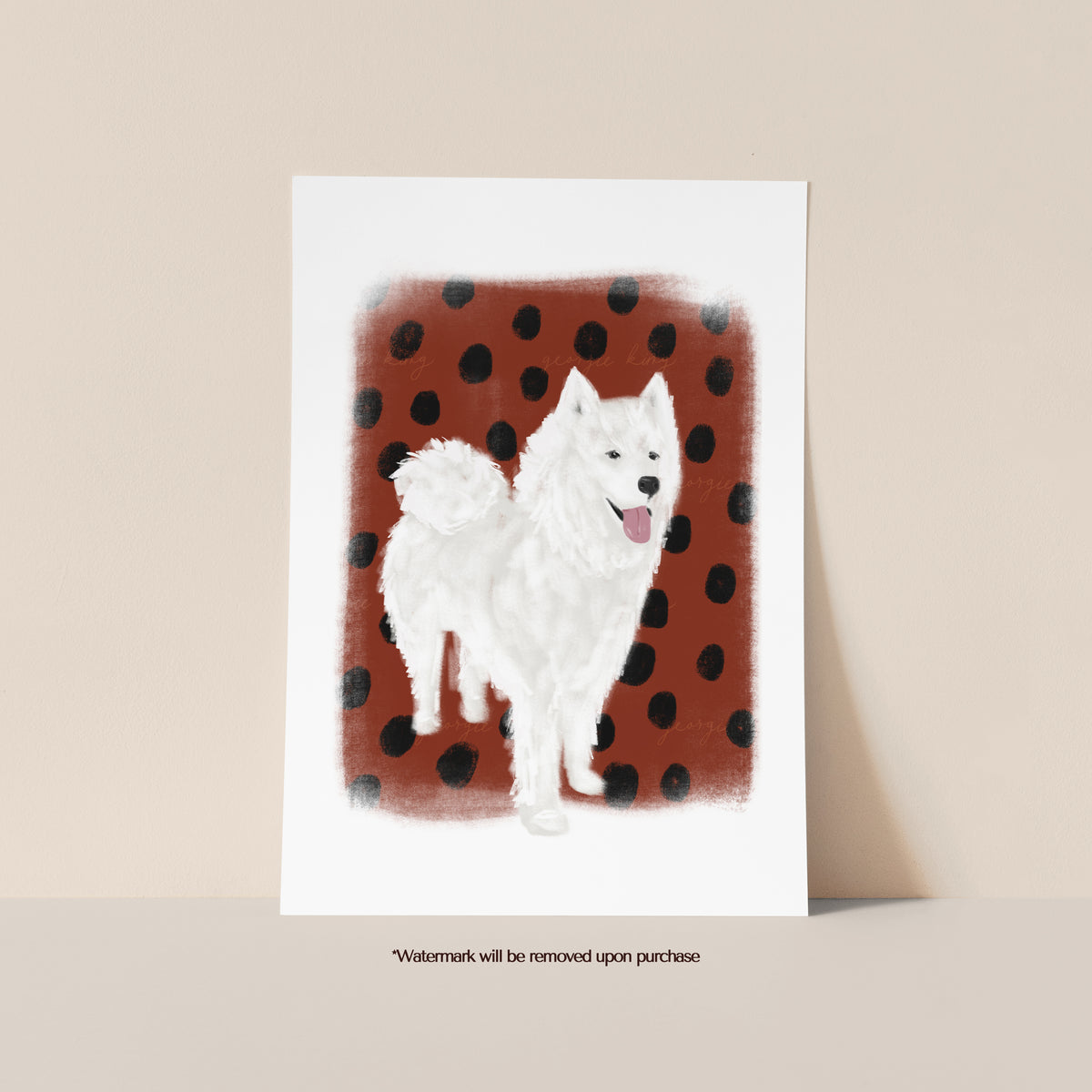 Samoyed Dog Print