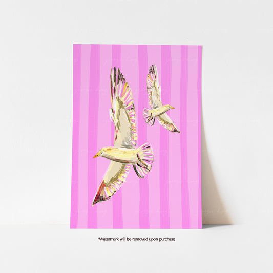 Seagulls in Flight Print