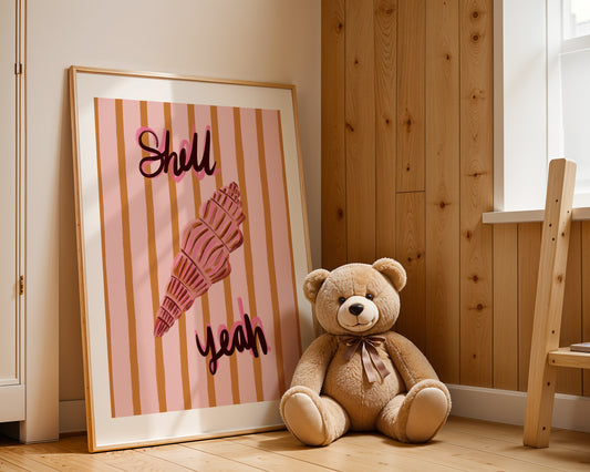 Seashell 2 "Shell Yeah" / Kids Art Print