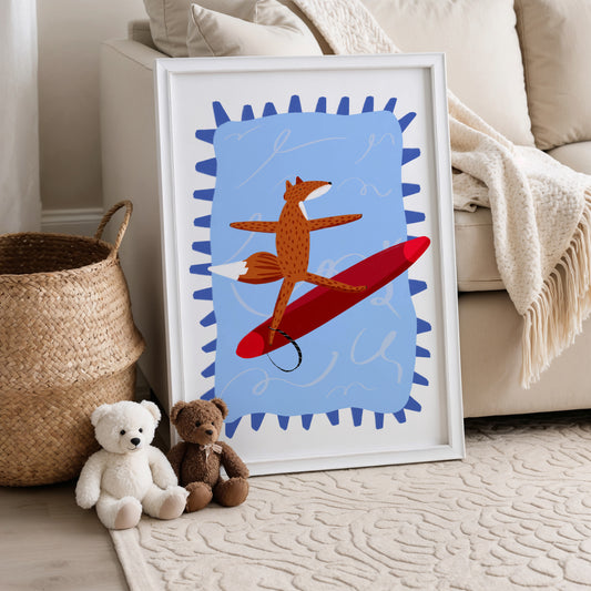 Shredding Waves / Kids Art Print