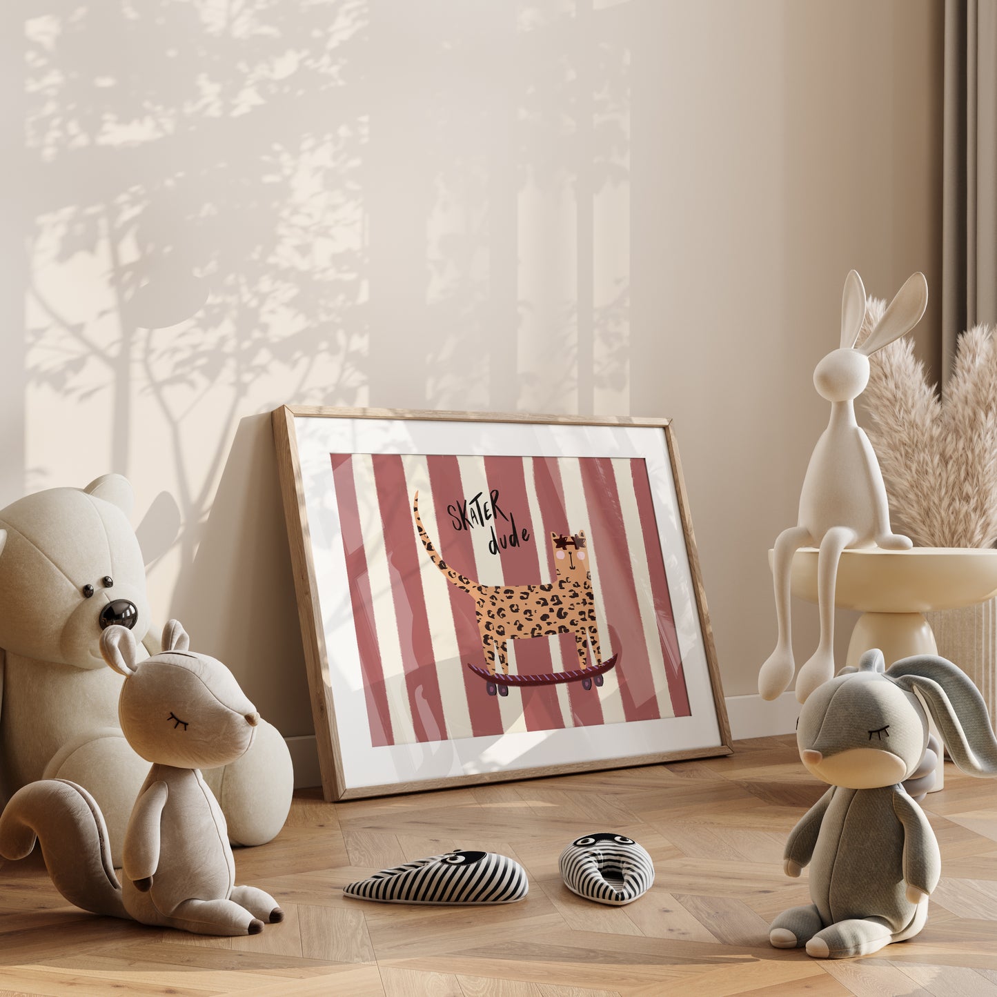 Skater Dude in Red / Kids Art Print