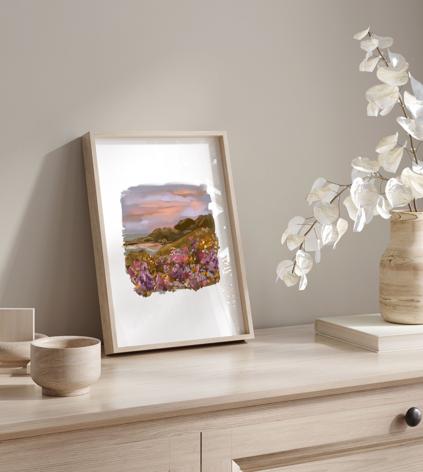 Nature art print for coastal or boho decor