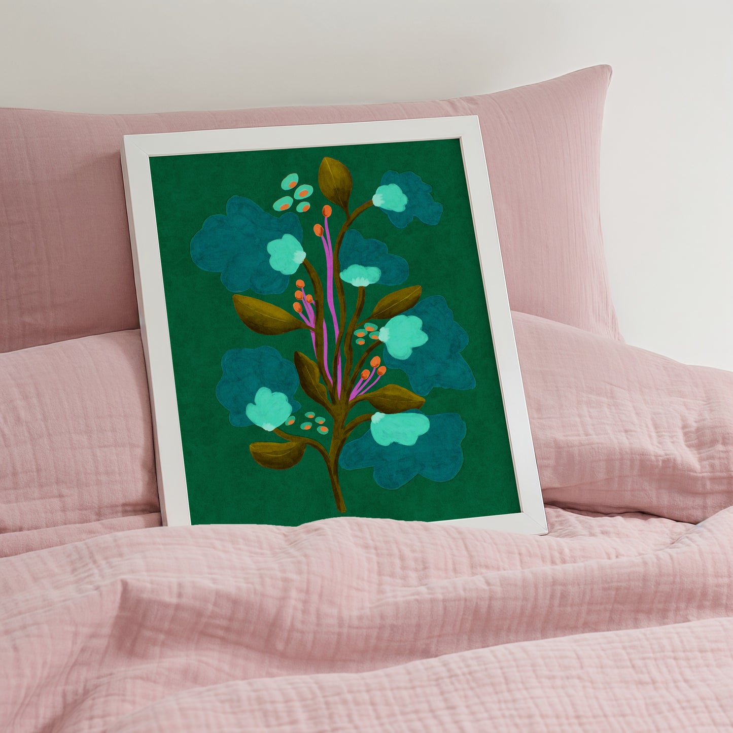 Green Abstract Flower / Floral Art Print