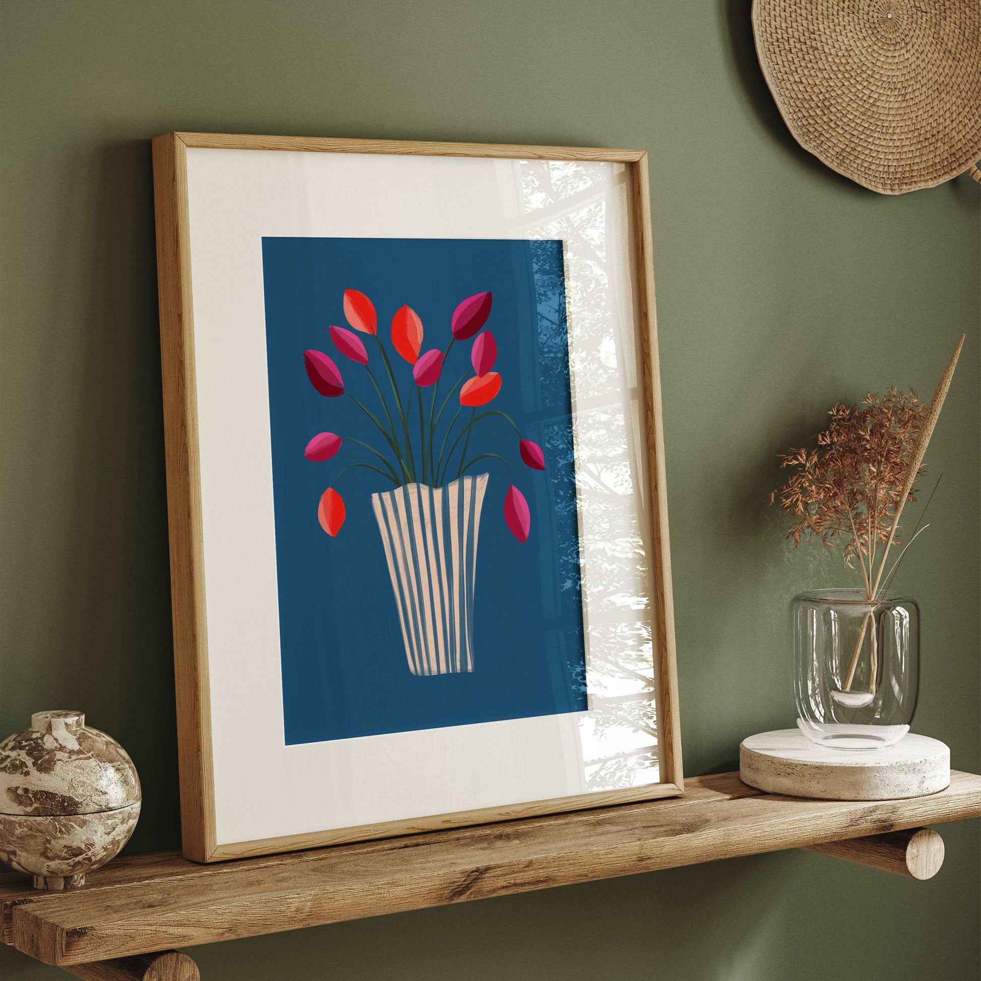 Abstract tulips wall art print