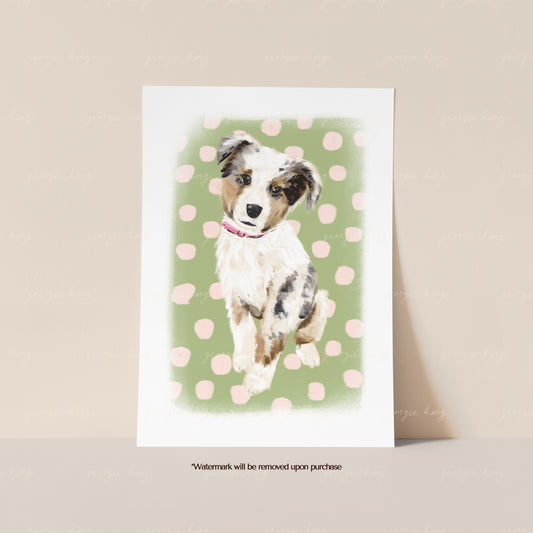 Australian Shepherd Dog Print