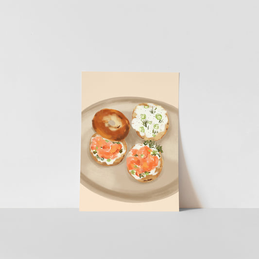 Salmon Bagels / Kitchen Art Print