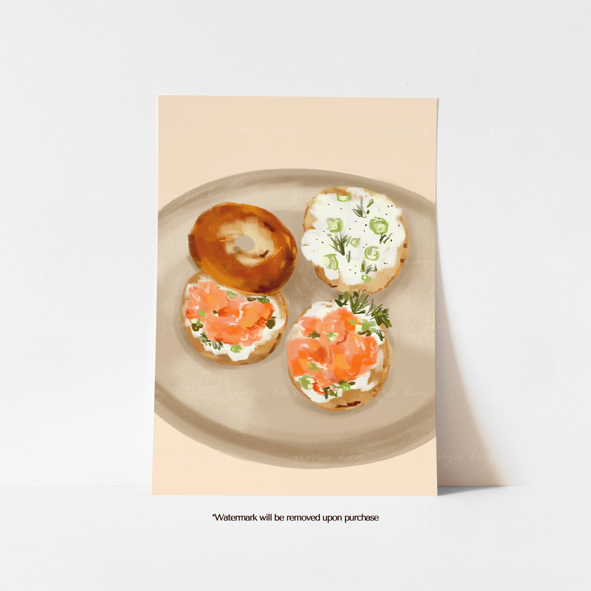 Salmon Bagels Print