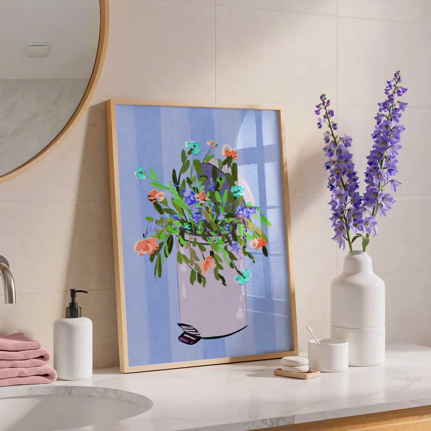 Bathroom Bin / Bathroom Art Print
