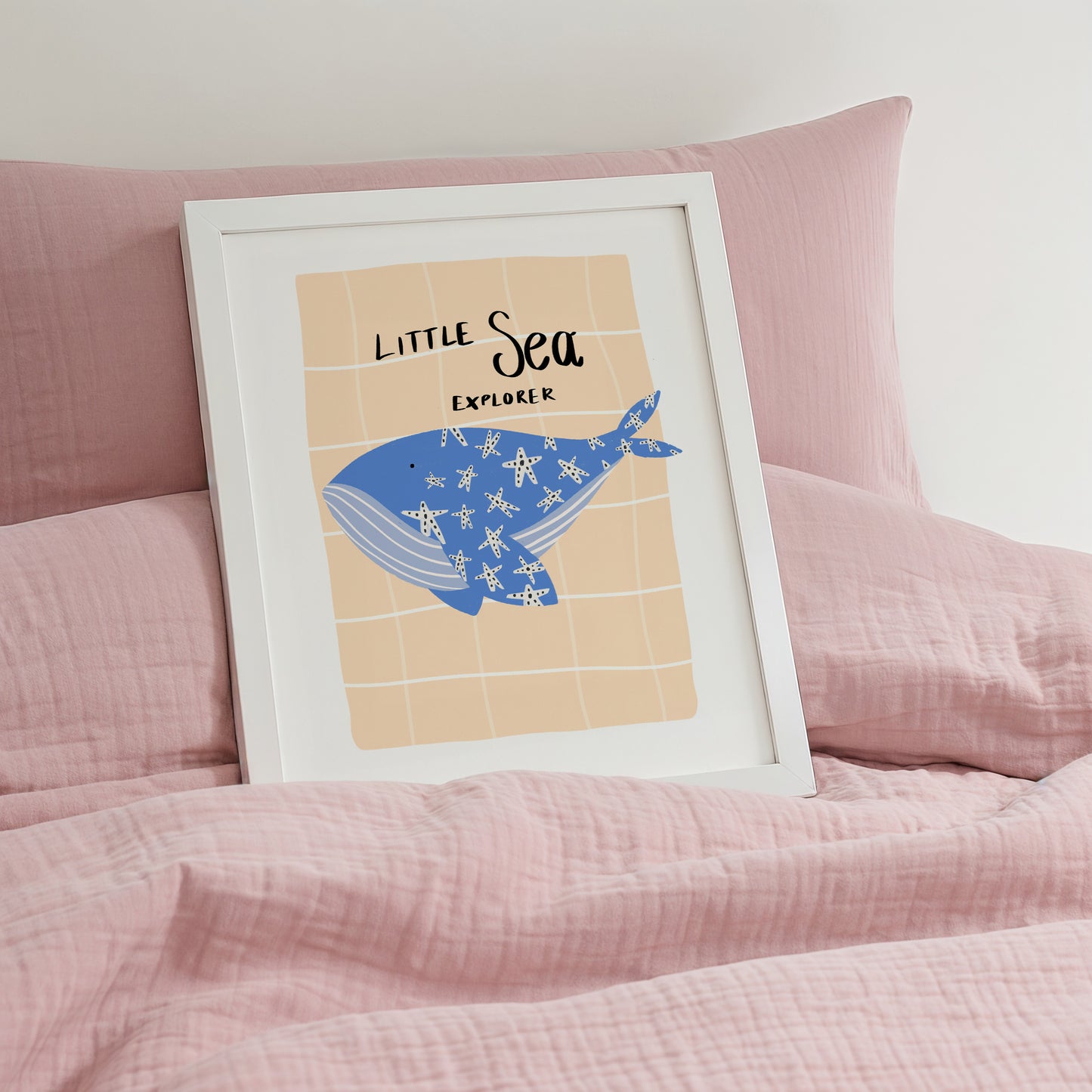 Little Sea Explorer in Blue / Kids Art Print