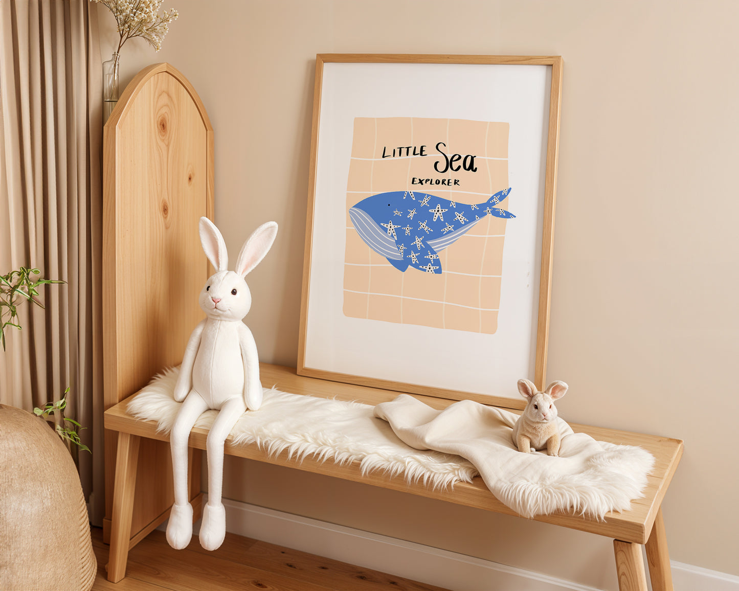 Little Sea Explorer in Blue / Kids Art Print