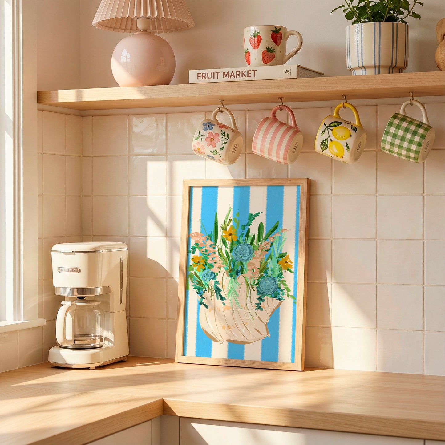Shell & Wildflowers 2 / Coastal Art Print