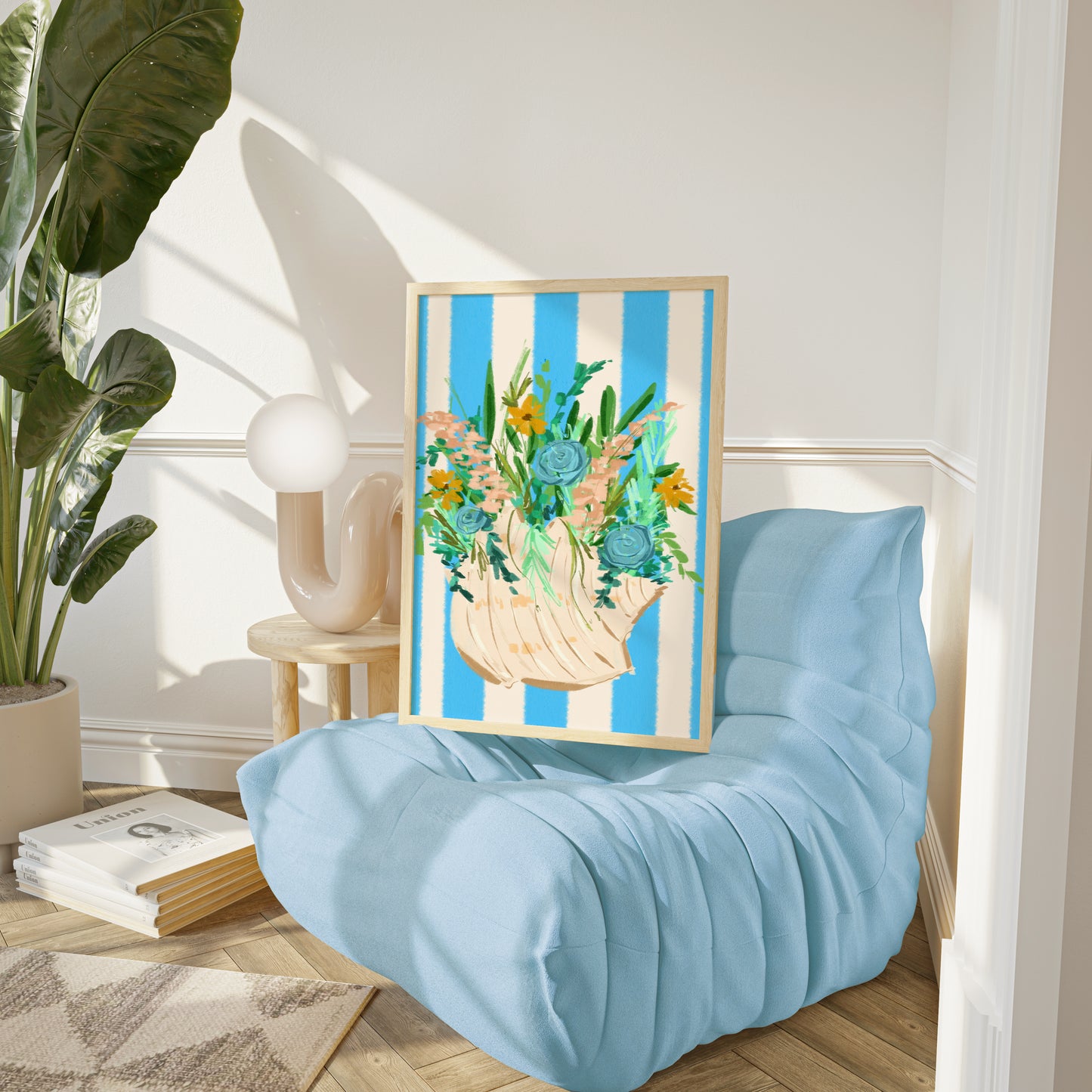 Shell & Wildflowers 2 / Coastal Art Print