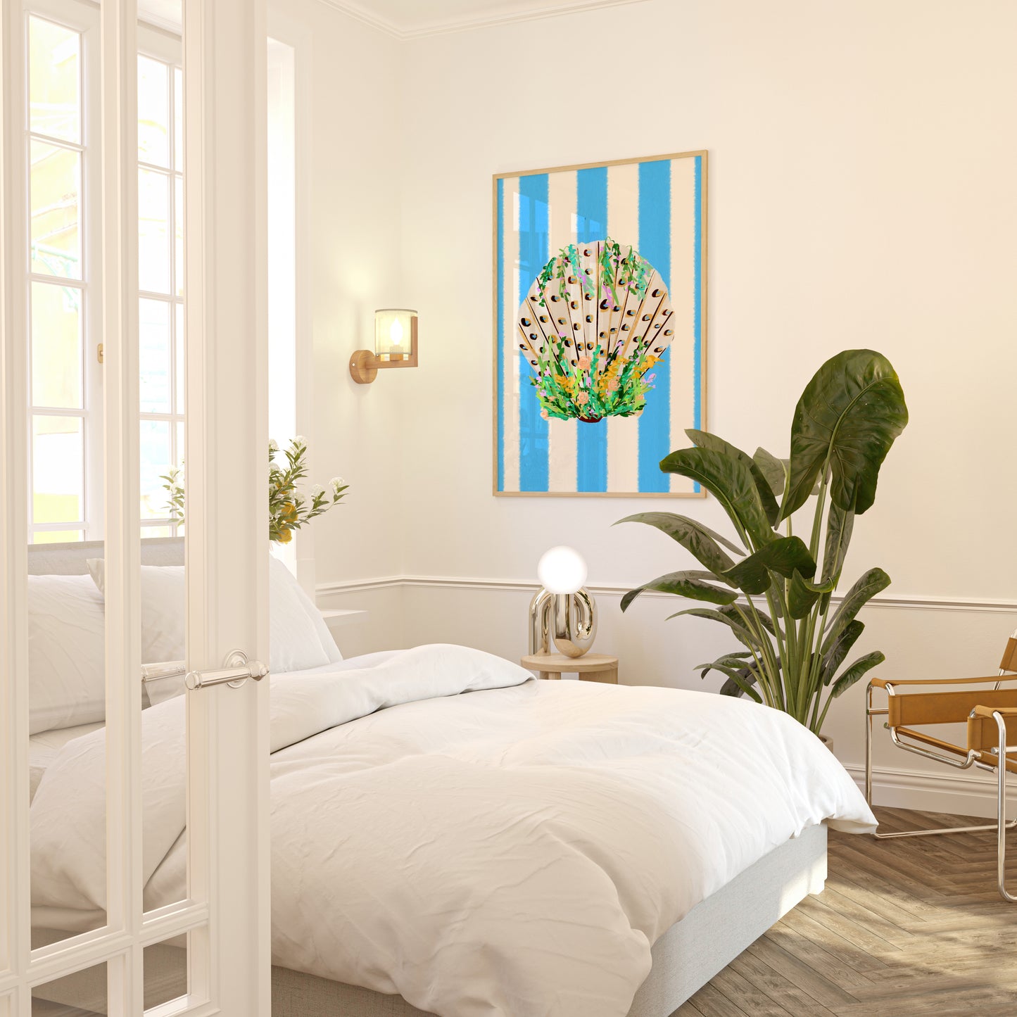 Shell & Wildflowers 1 / Coastal Art Print