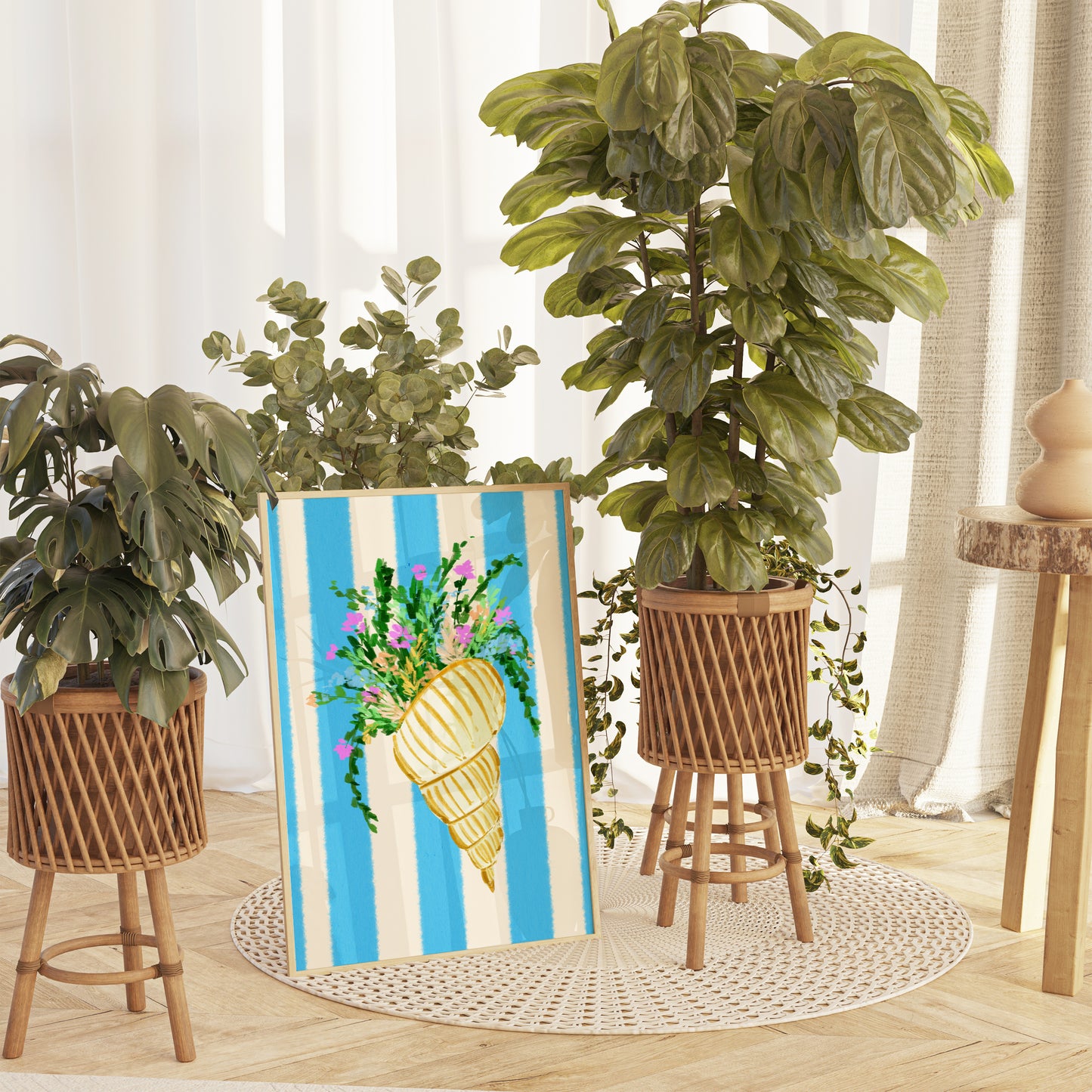 Shell & Wildflowers 5 / Coastal Art Print