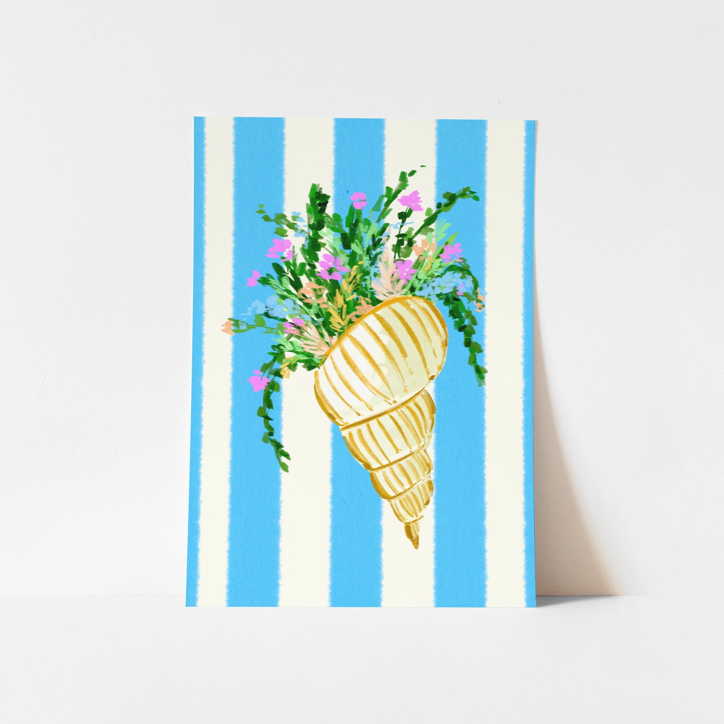 Shell & Wildflowers 5 / Coastal Art Print