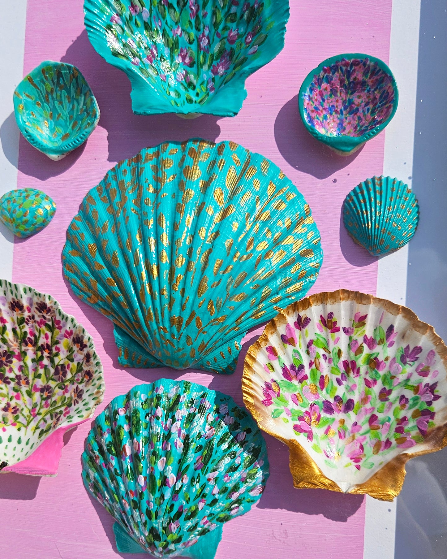 Hand Painted Shells - Coastal Pink