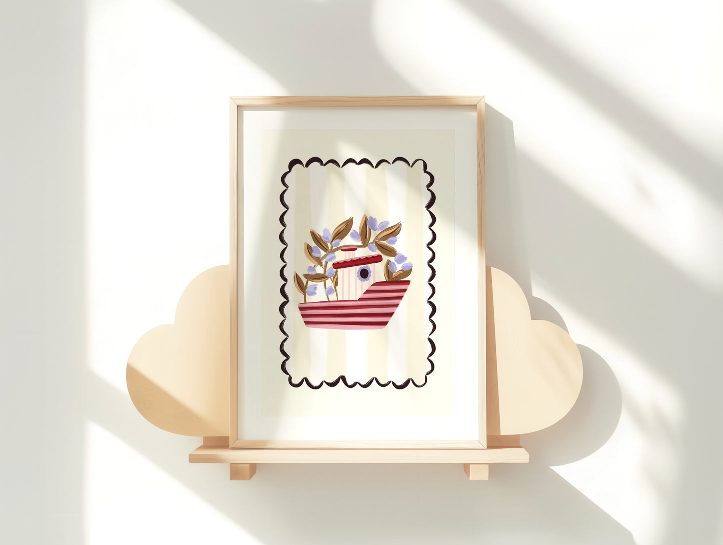 Framed finish boat kids art print