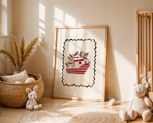 Fisherman Boat / Kids Art Print