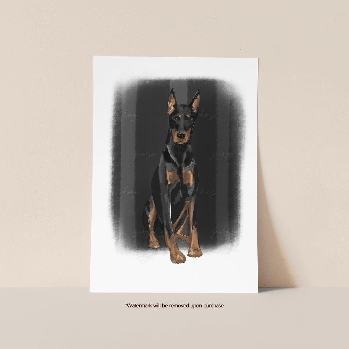 Doberman Dog Print