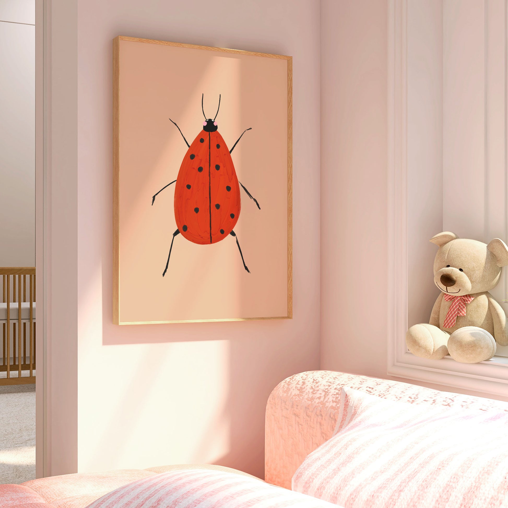Ladybird kids nursery wall art print