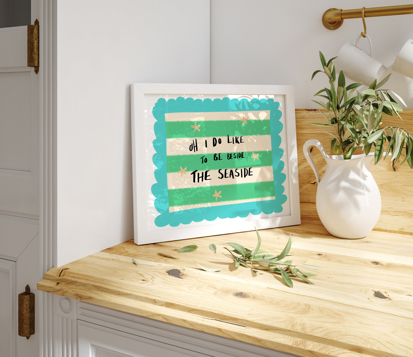 Beside the Seaside Quote / Coastal Art Print