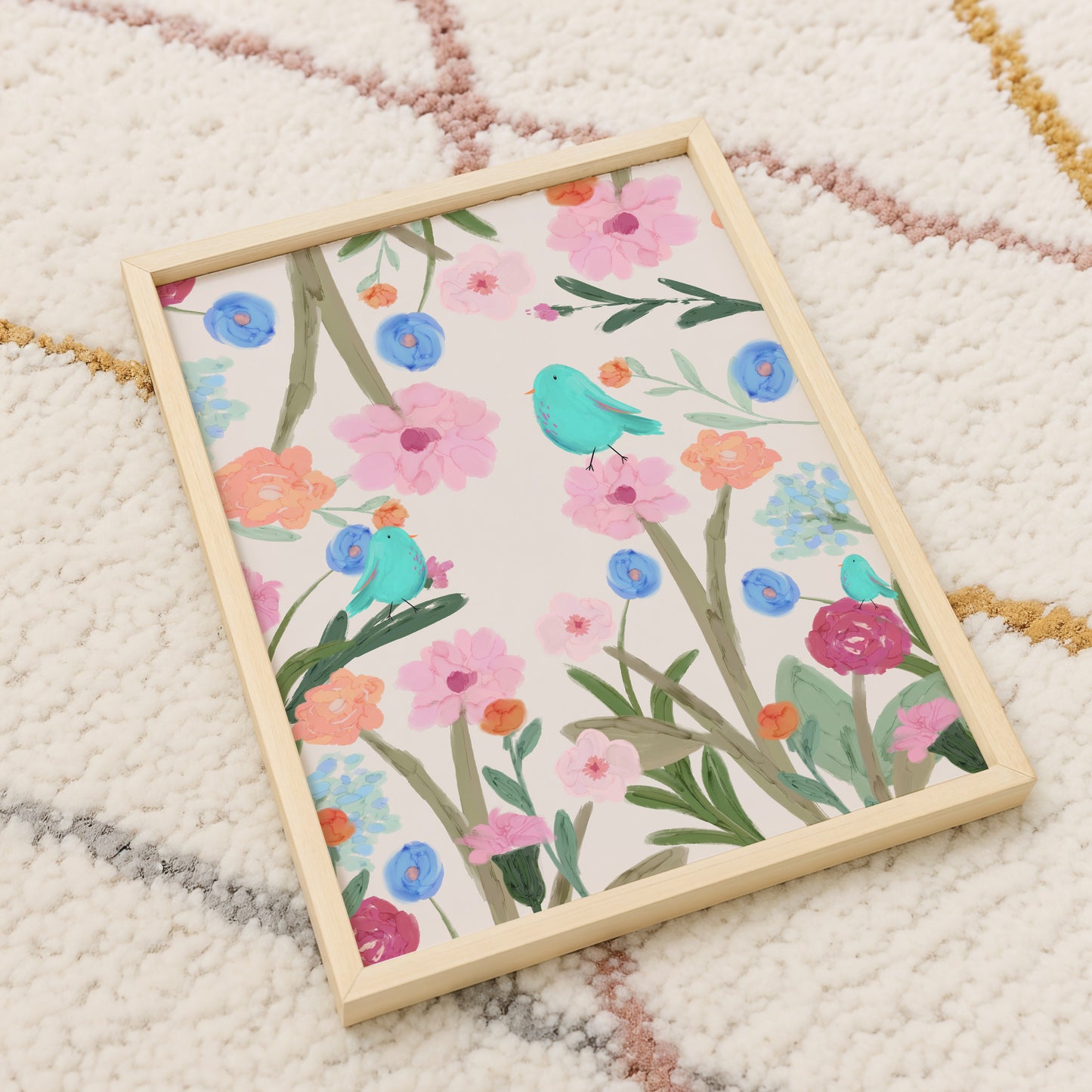 Three Little Birds / Kids Art Print