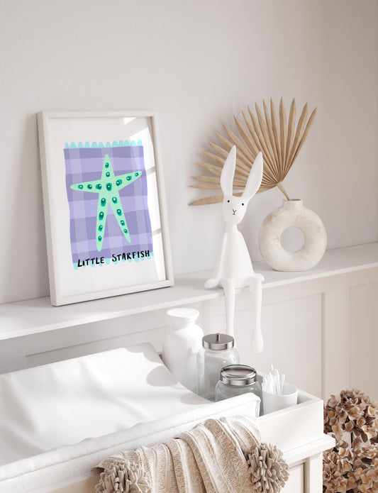 Little Starfish in Purple / Kids Art Print