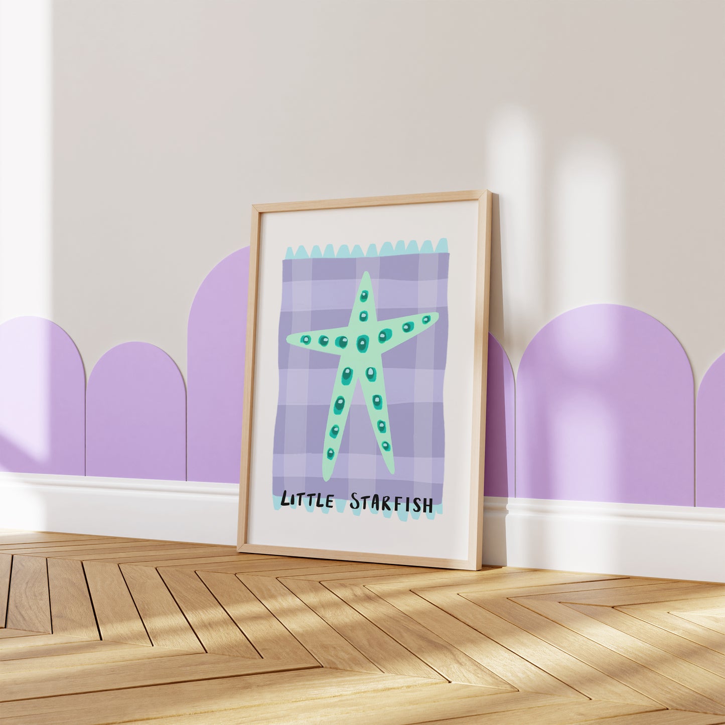 Little Starfish in Purple / Kids Art Print