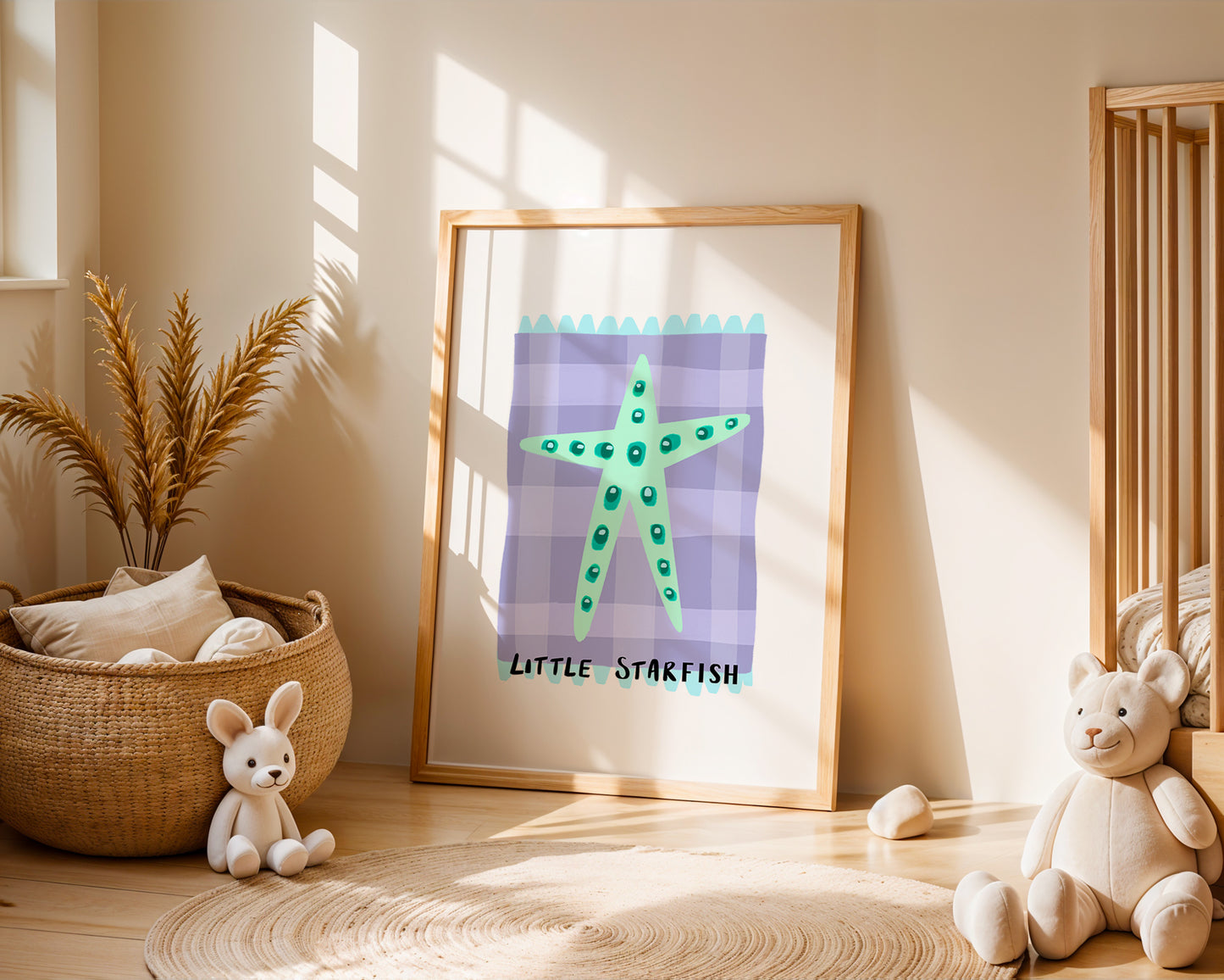 Little Starfish in Purple / Kids Art Print
