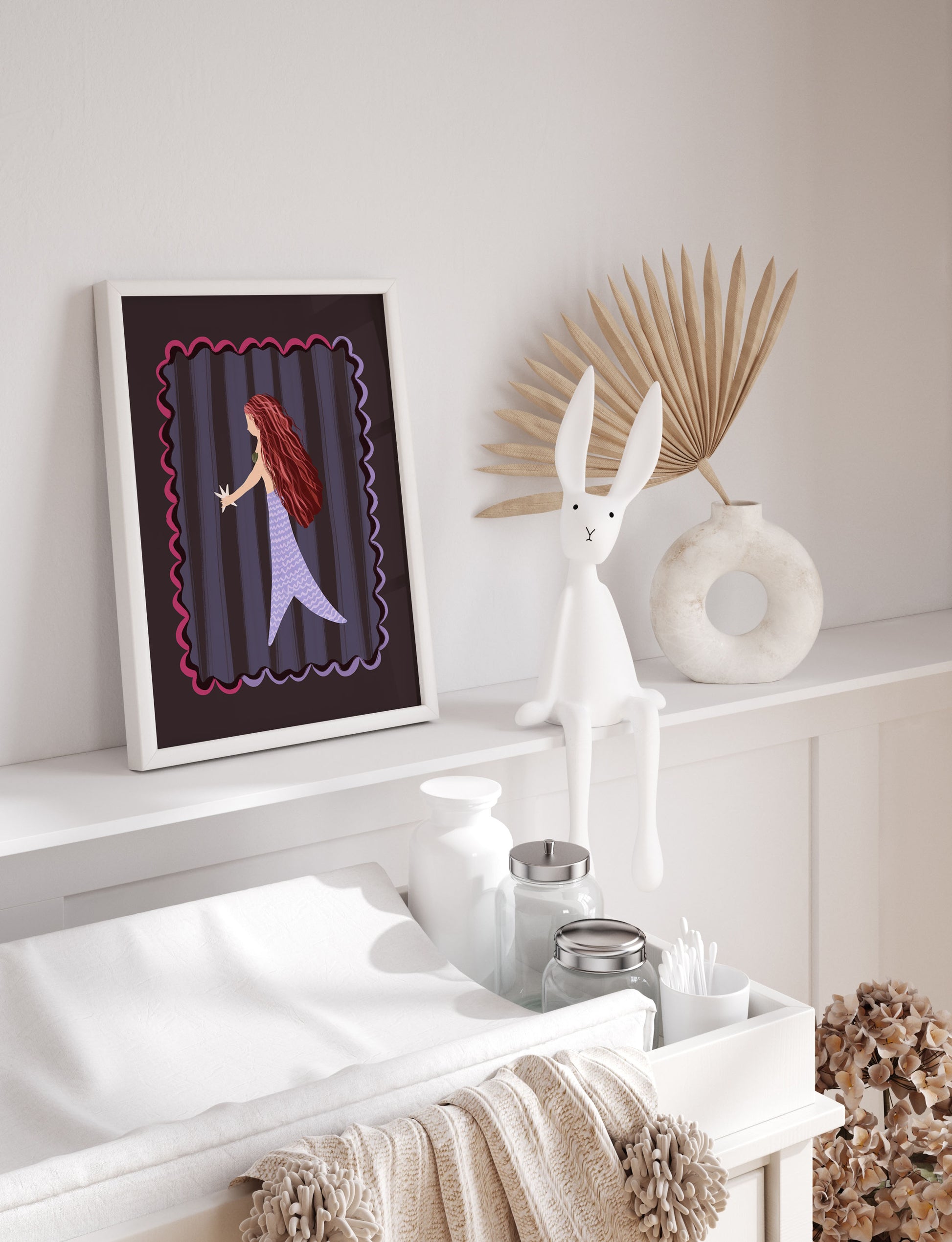 Nursery art print of a mermaid