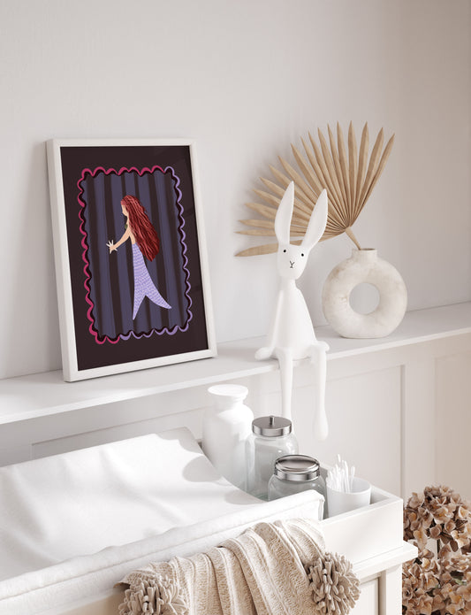Nursery art print of a mermaid
