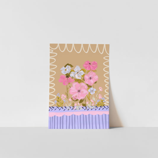 Pastel Flowers / Floral Art Print