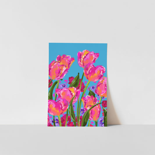 Pink Tulips / Floral Art Print