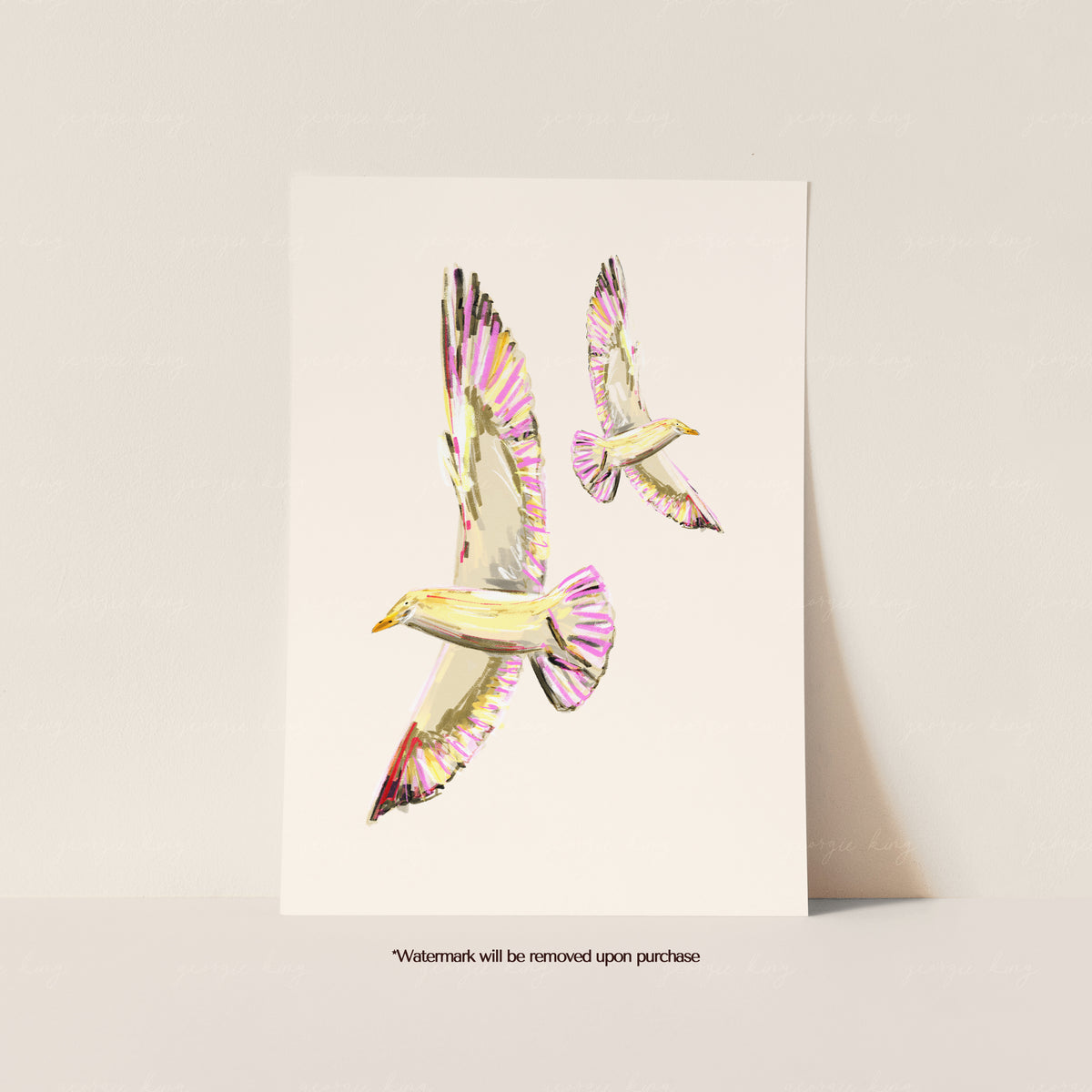 Seagulls in Flight Print