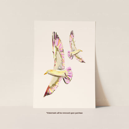 Seagulls in Flight Print