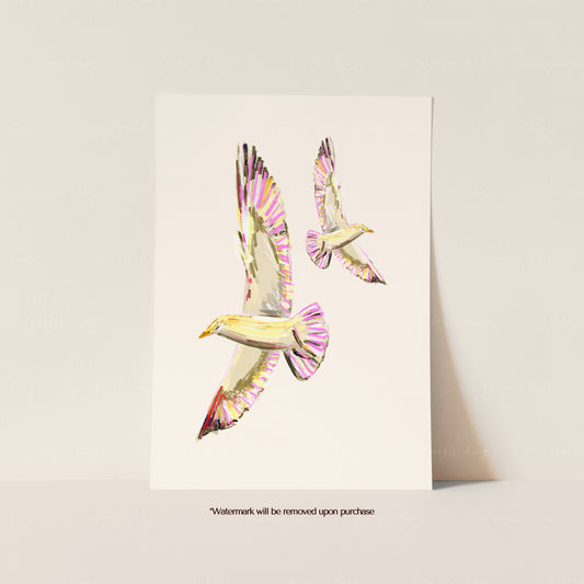 Seagulls in Flight Print