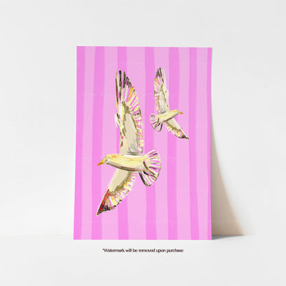 Seagulls in Flight Print