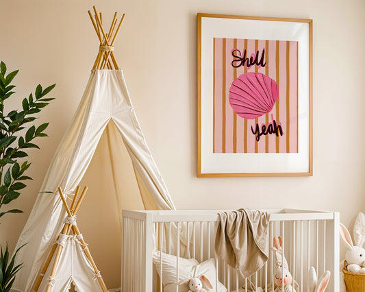 Seashell 1 "Shell Yeah" / Kids Art Print