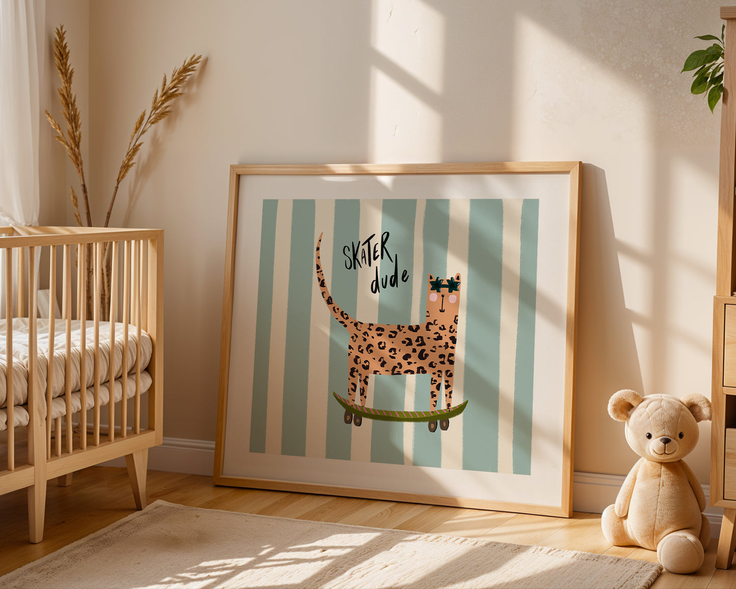 Skater Dude in Blue / Kids Art Print